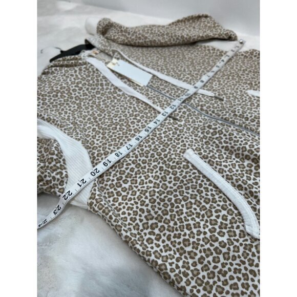NWT C&C California Size L Leopard Print Zip Hoodie Brown MSRP $78 - Picture 3 of 11